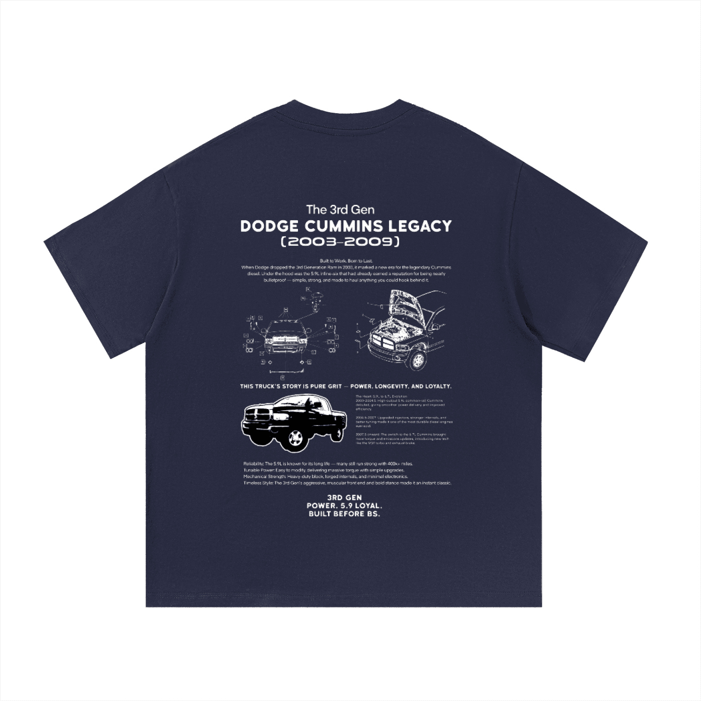 3rd Gen Dodge Cummins Classic Series T-Shirt — 5.9L — image 9