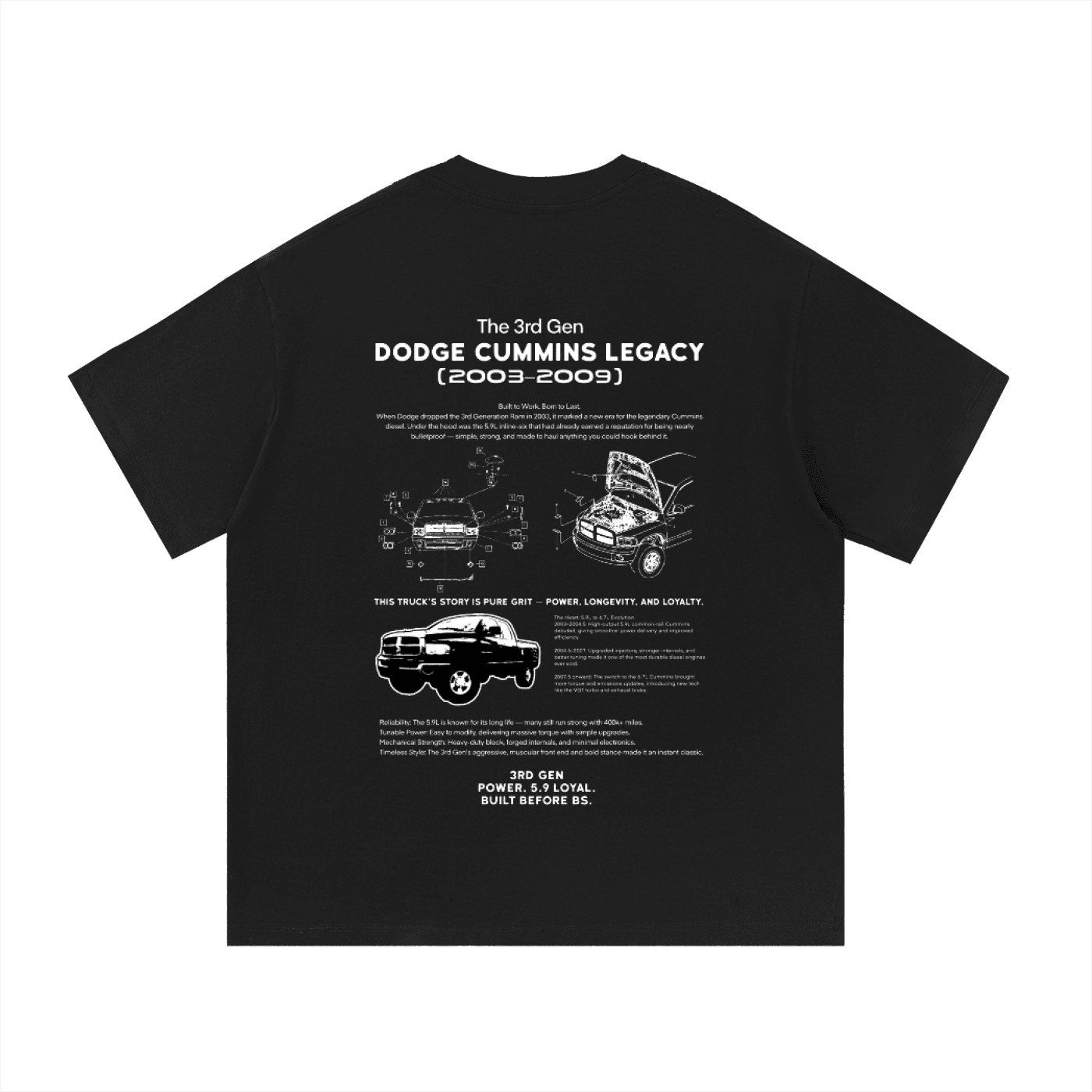 3rd Gen Dodge Cummins Classic Series T-Shirt — 5.9L — image 1
