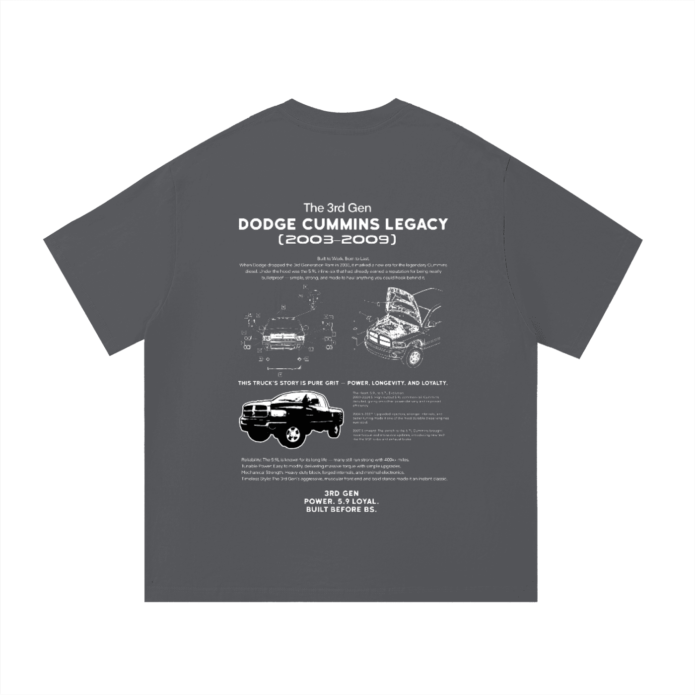 3rd Gen Dodge Cummins Classic Series T-Shirt — 5.9L — image 3