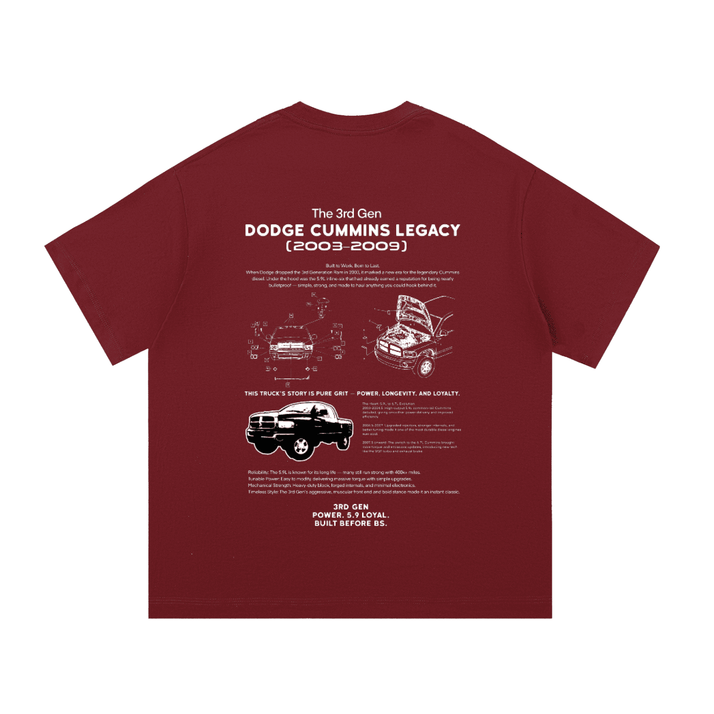 3rd Gen Dodge Cummins Classic Series T-Shirt — 5.9L — image 5