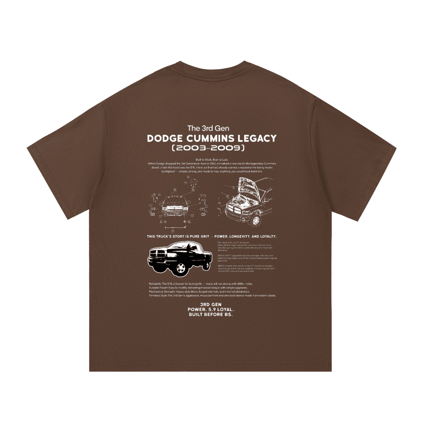 3rd Gen Dodge Cummins Classic Series T-Shirt — 5.9L — image 7
