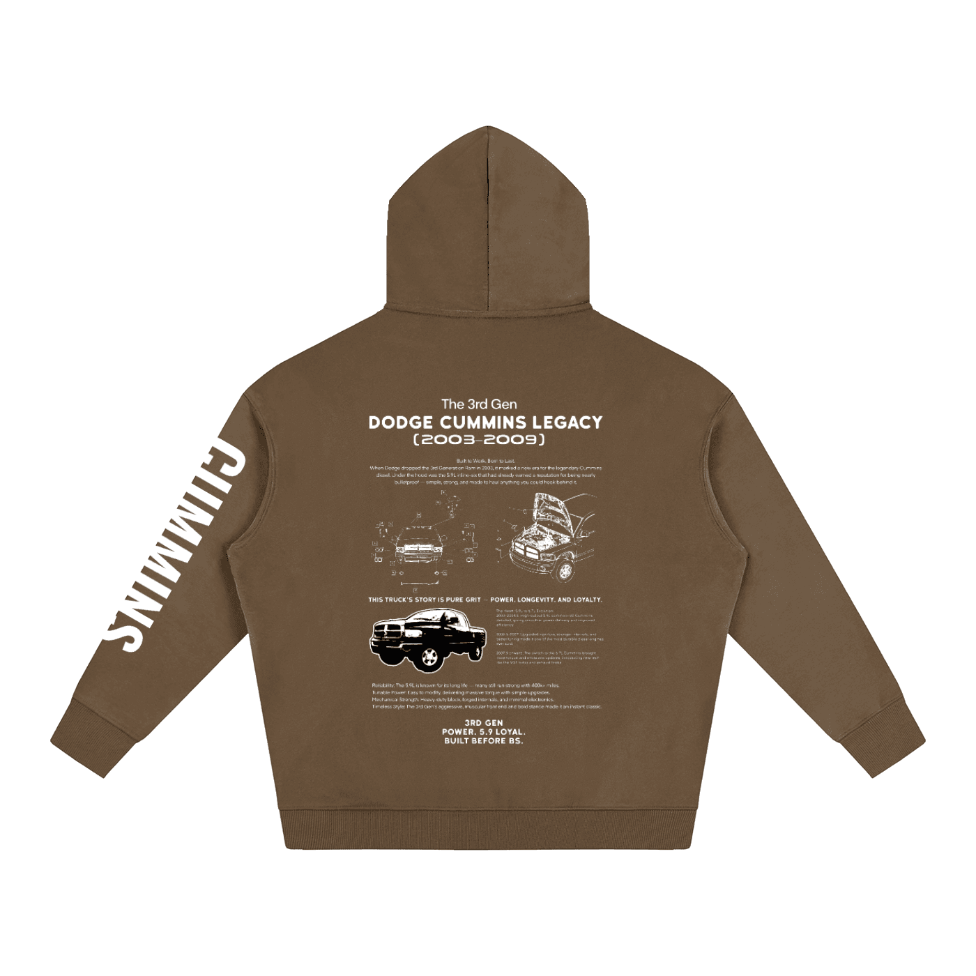 3rd Gen Dodge Cummins Classic Series Hoodie — 5.9L — image 2