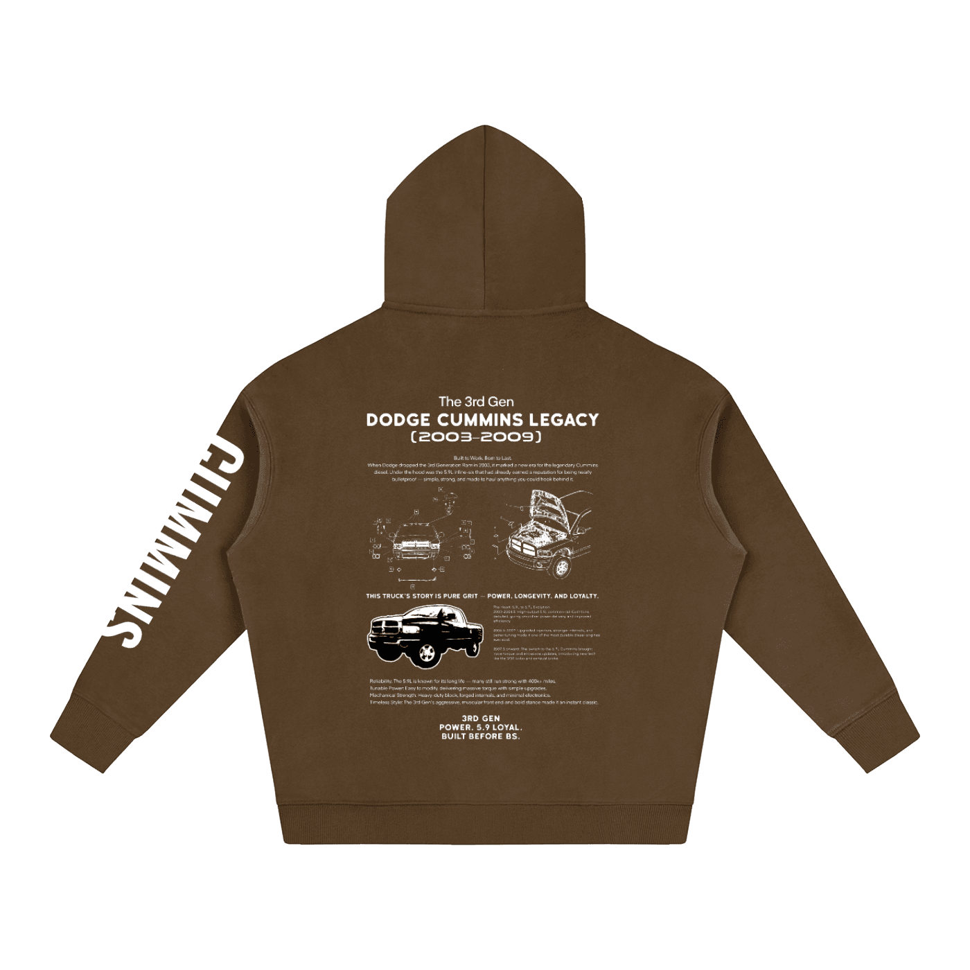 3rd Gen Dodge Cummins Classic Series Hoodie — 5.9L — image 4