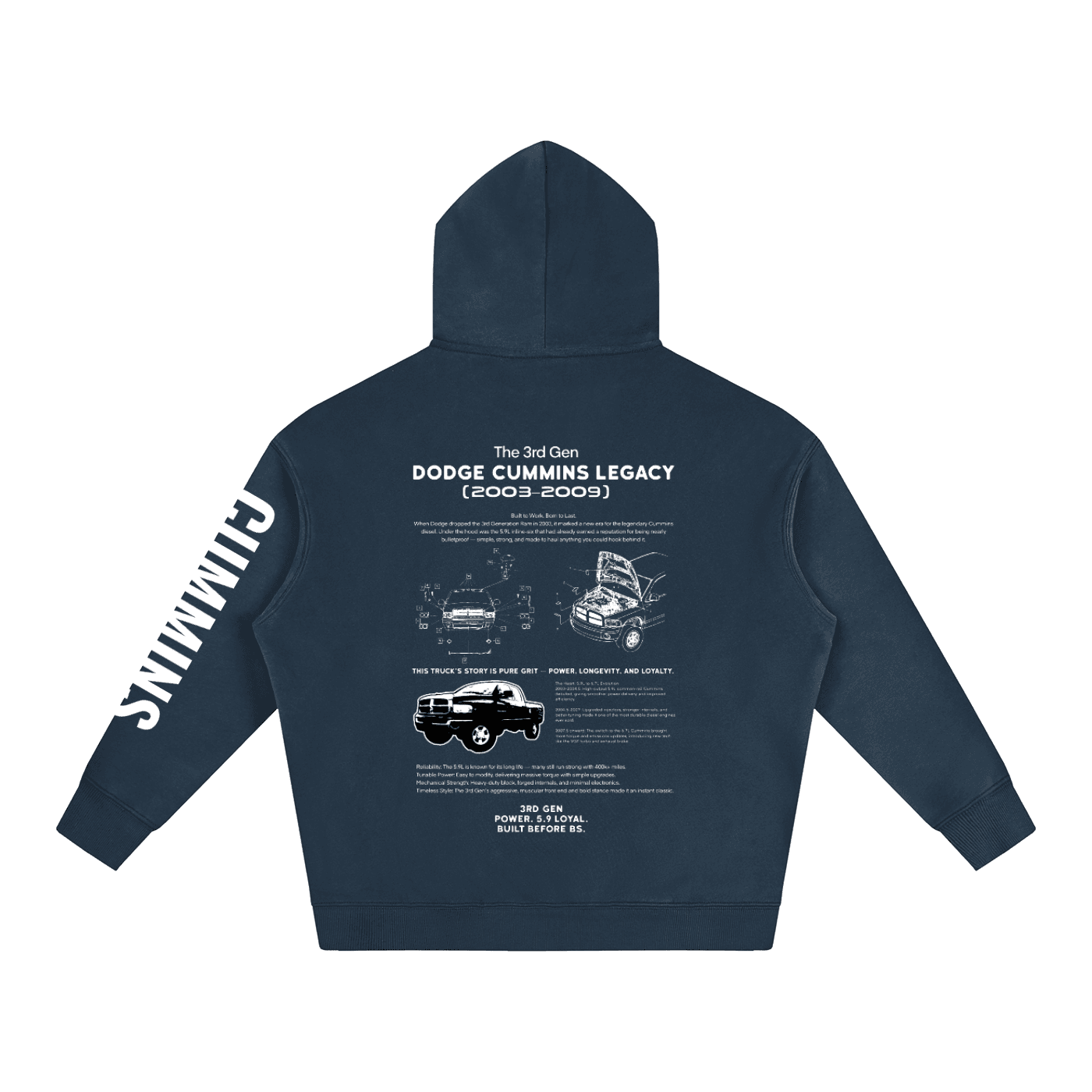 3rd Gen Dodge Cummins Classic Series Hoodie — 5.9L — image 6