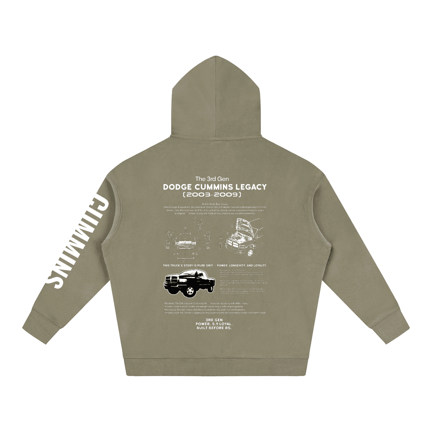3rd Gen Dodge Cummins Classic Series Hoodie — 5.9L — image 12