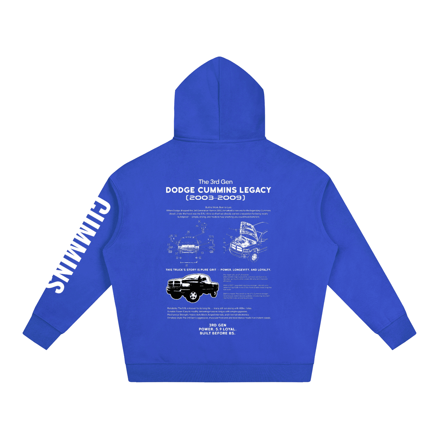 3rd Gen Dodge Cummins Classic Series Hoodie — 5.9L — image 14