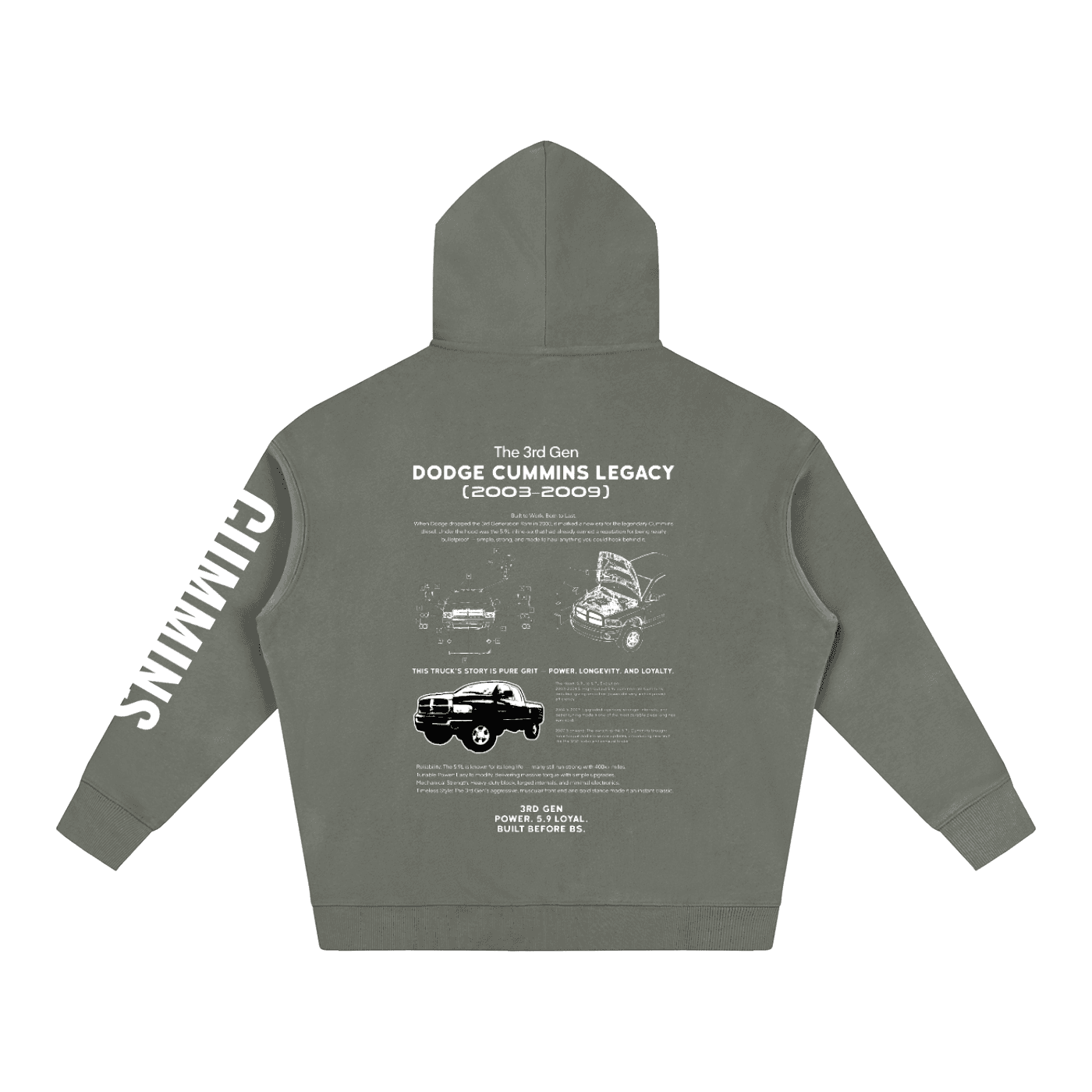 3rd Gen Dodge Cummins Classic Series Hoodie — 5.9L — image 16